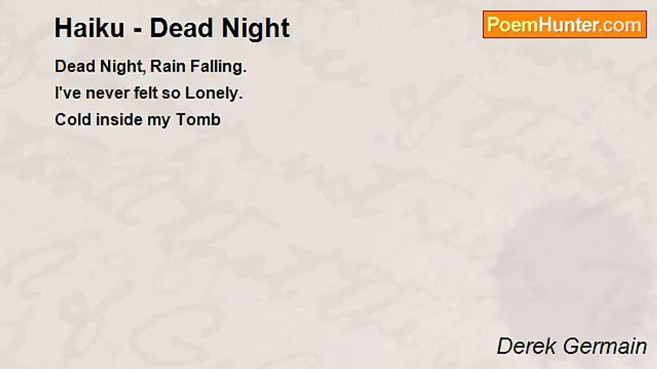 Derek Germain - Haiku - Dead Night
