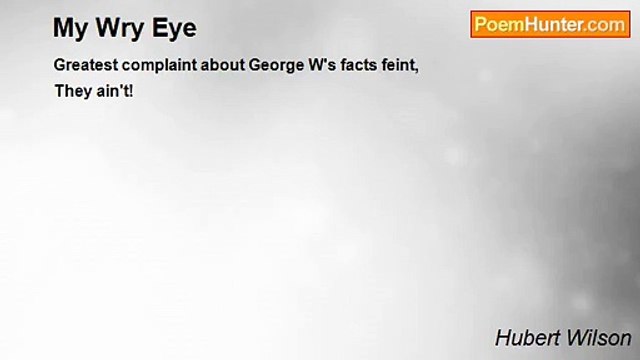 Hubert Wilson - My Wry Eye