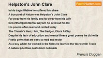 Francis Duggan - Helpston's John Clare