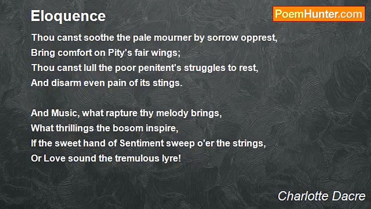 Charlotte Dacre - Eloquence