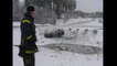 Accident de voiture en direct devant la caméra de TV4 en Suède