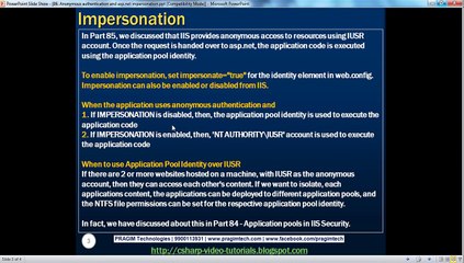 Anonymous authentication and asp.net impersonation Part 86