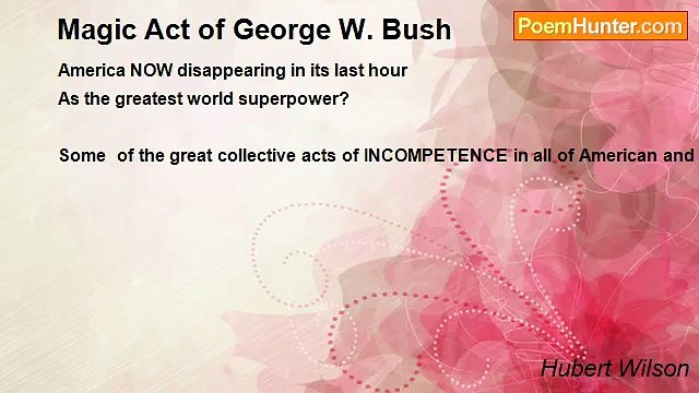 Hubert Wilson - Magic Act of George W. Bush
