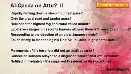 Hubert Wilson - Al-Qaeda on Attu?  II