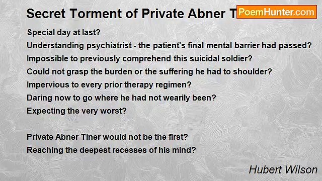 Hubert Wilson - Secret Torment of Private Abner Tiner