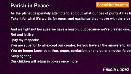 Felicia Lopez - Parish in Peace