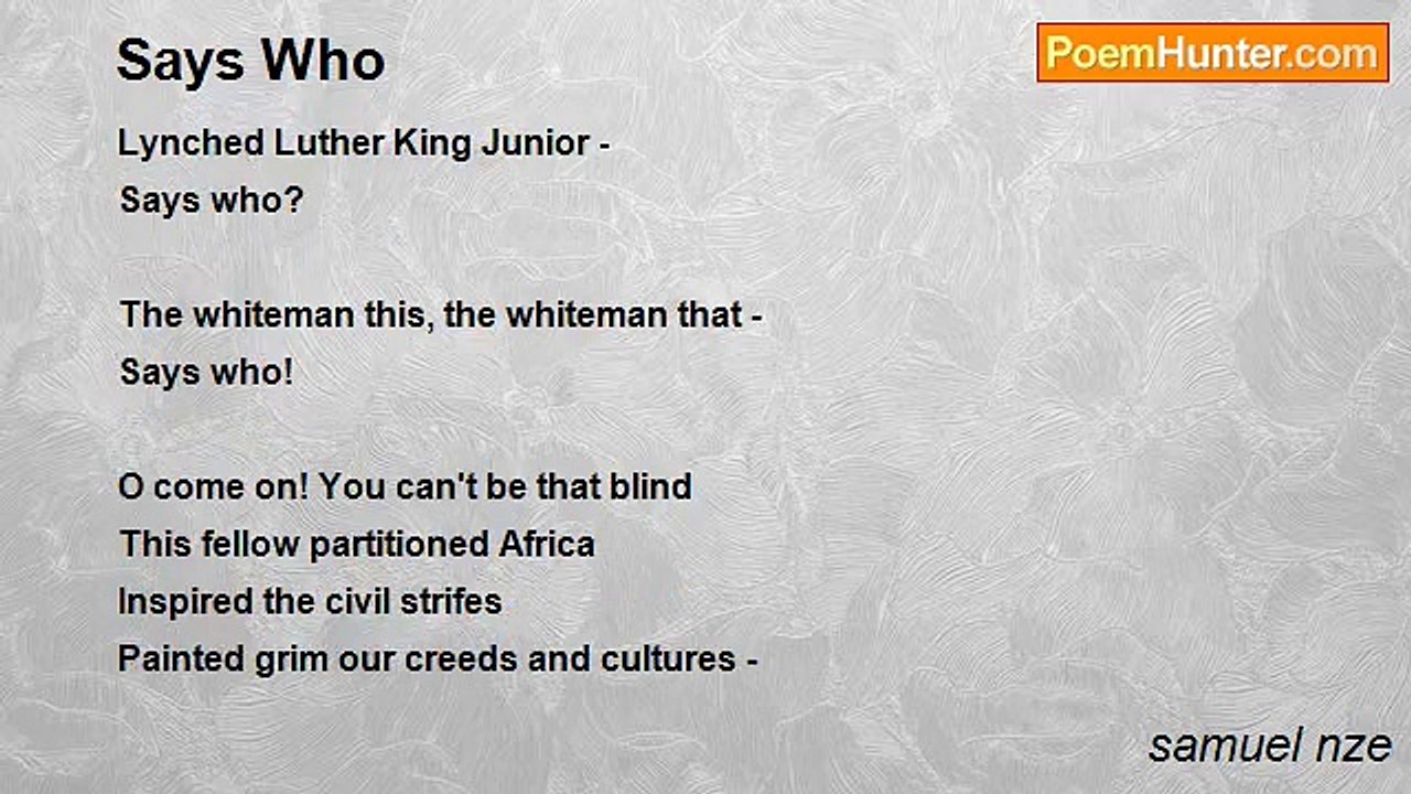 samuel nze - Says Who