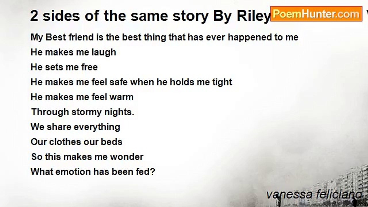 vanessa feliciano - 2 sides of the same story By Riley Rhodes and Vanessa Feliciano