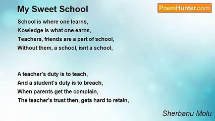 Sherbanu Molu - My Sweet School