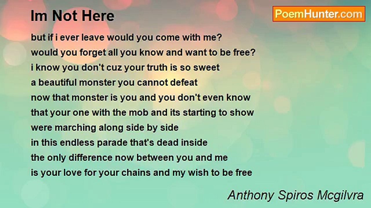 Anthony Spiros Mcgilvra - Im Not Here
