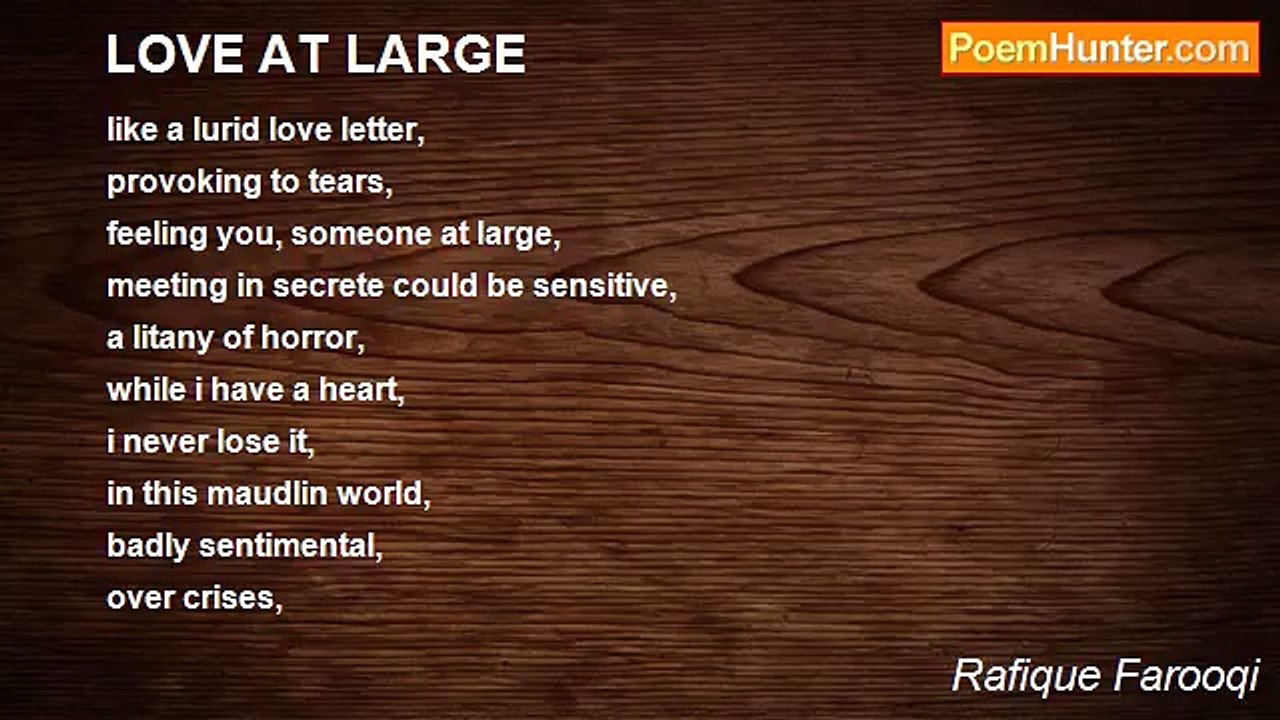 Rafique Farooqi - LOVE AT LARGE