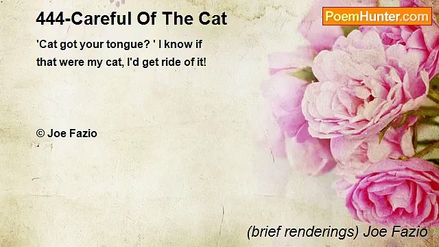 (brief renderings) Joe Fazio - 444-Careful Of The Cat