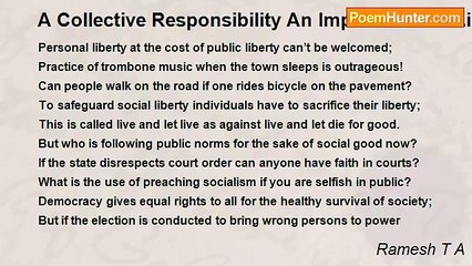 Ramesh T A - A Collective Responsibility An Imperative For Liberty?