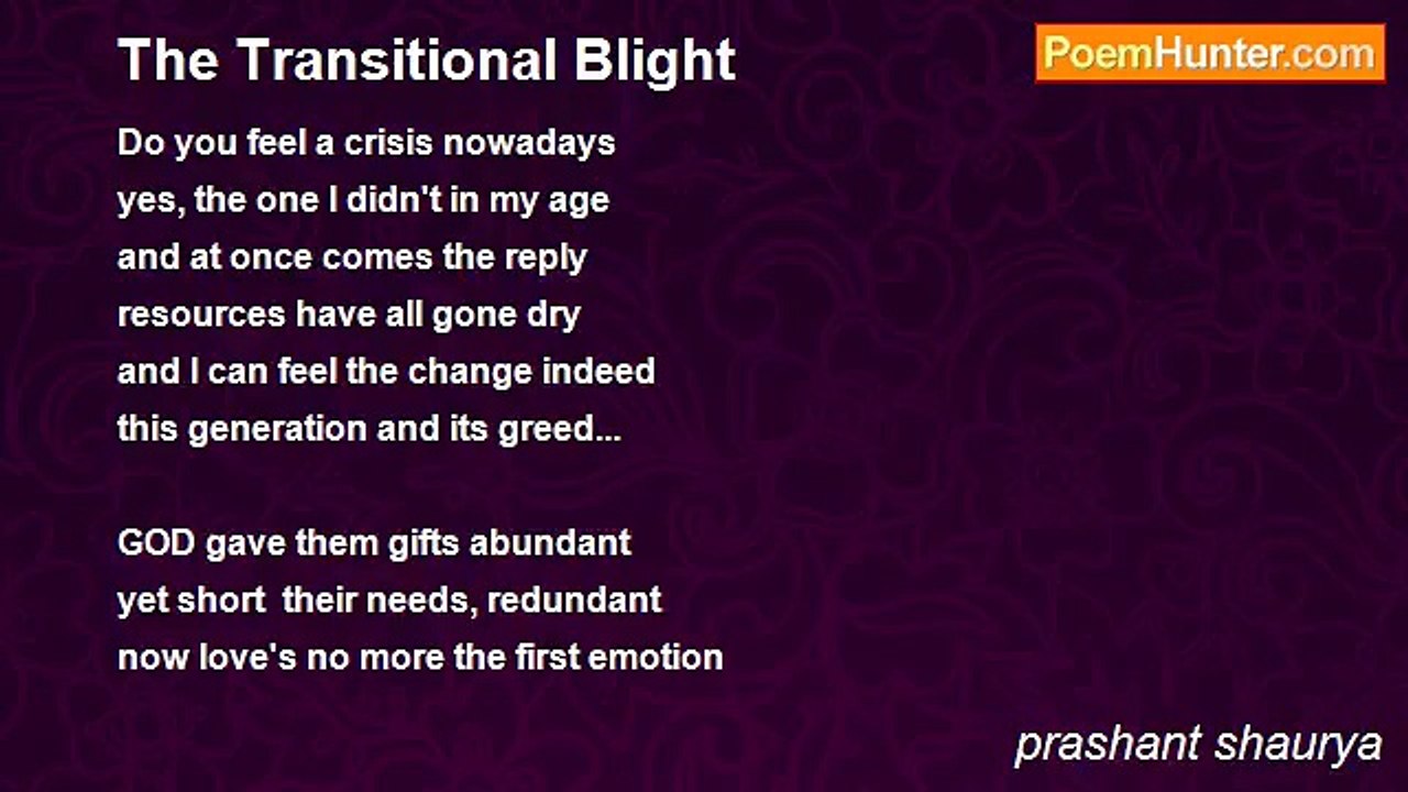 prashant shaurya - The Transitional Blight