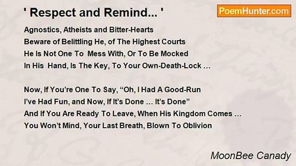 MoonBee Canady - ' Respect and Remind... '