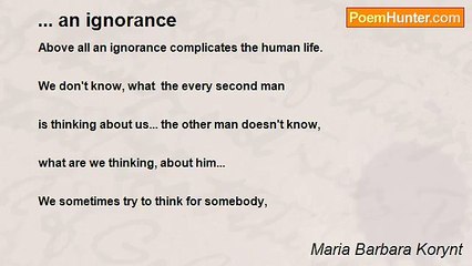 Maria Barbara Korynt - ... an ignorance