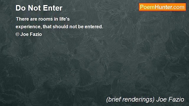 (brief renderings) Joe Fazio - Do Not Enter