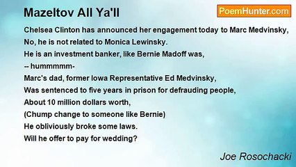 Joe Rosochacki - Mazeltov All Ya'll