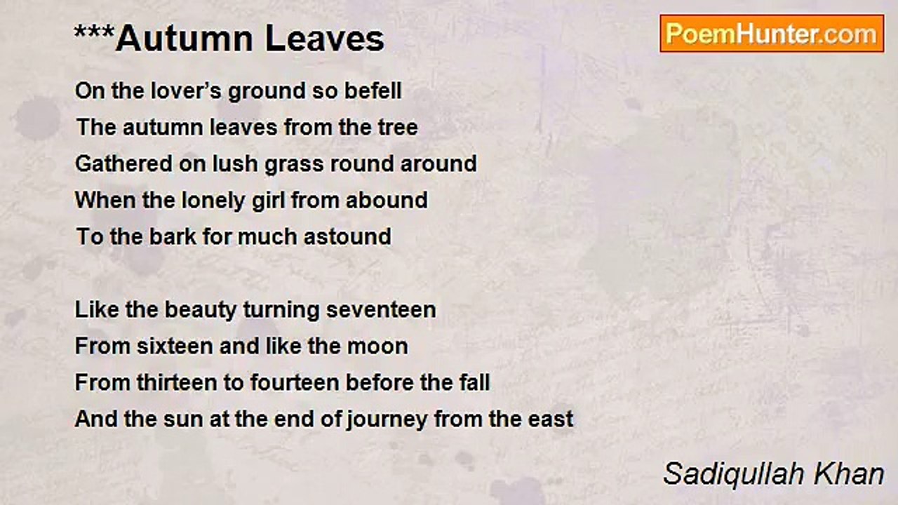 Sadiqullah Khan - Autumn Leaves