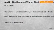 Mo... - And In The Remnant Whom The LORD Shall Call  (Bible)