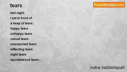 indira babbellapati - tears