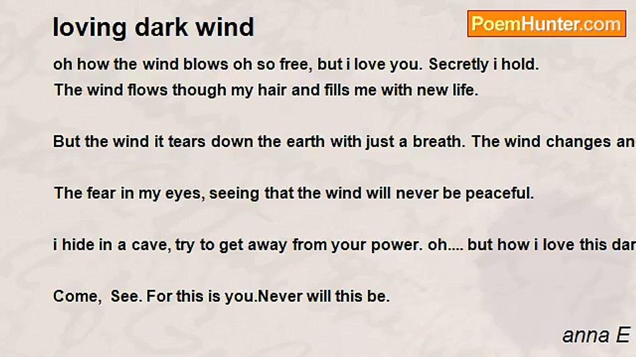 anna E - loving dark wind