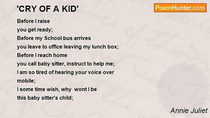 Annie Juliet - 'CRY OF A KID'