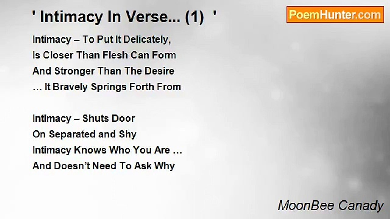 MoonBee Canady - ' Intimacy In Verse... (1)  '