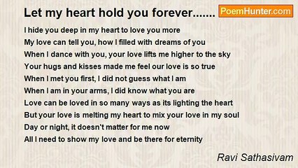 Ravi Sathasivam - Let my heart hold you forever.......