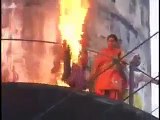 Fire burnt the lady who was burning Hijaab in India