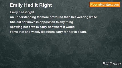 Bill Grace - Emily Had It Right