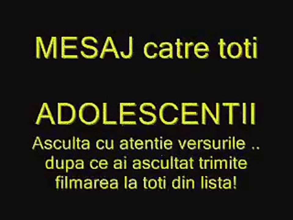 d mesaj pentru adolescenti