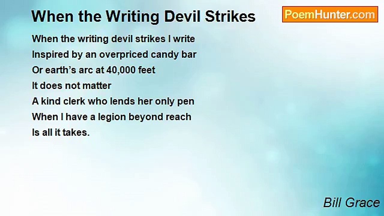 Bill Grace - When the Writing Devil Strikes