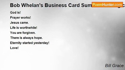 Bill Grace - Bob Whelan's Business Card Summa Theologica