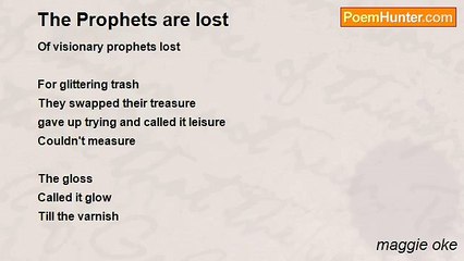 maggie oke - The Prophets are lost