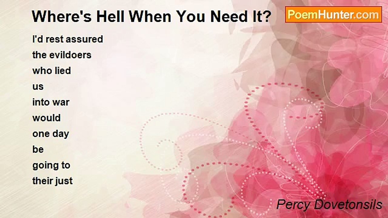 Percy Dovetonsils - Where's Hell When You Need It?