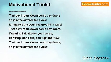 Glenn Bagshaw - Motivational Triolet