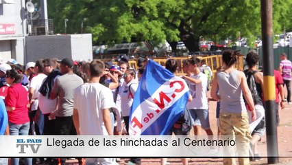 Llegada de las hinchadas al estadio por el Clásico