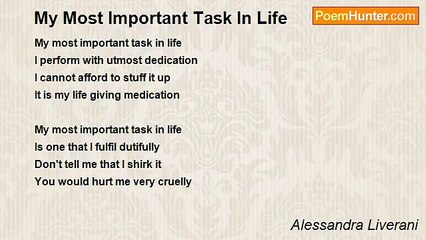 Alessandra Liverani - My Most Important Task In Life
