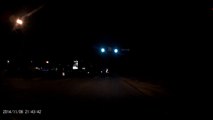 Bright green shooting star  meteor, San Antonio, TX, 08 NOV 2014 dashcam
