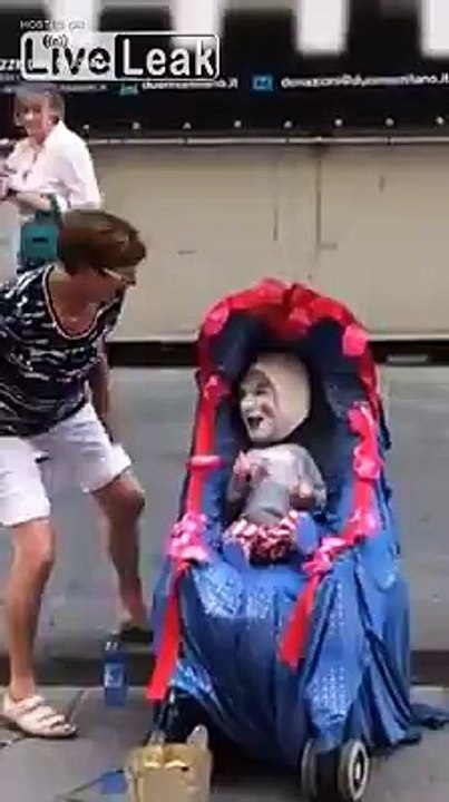 Weird baby street performance