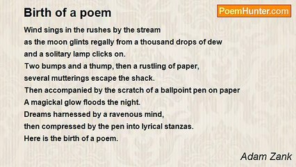Adam Zank - Birth of a poem