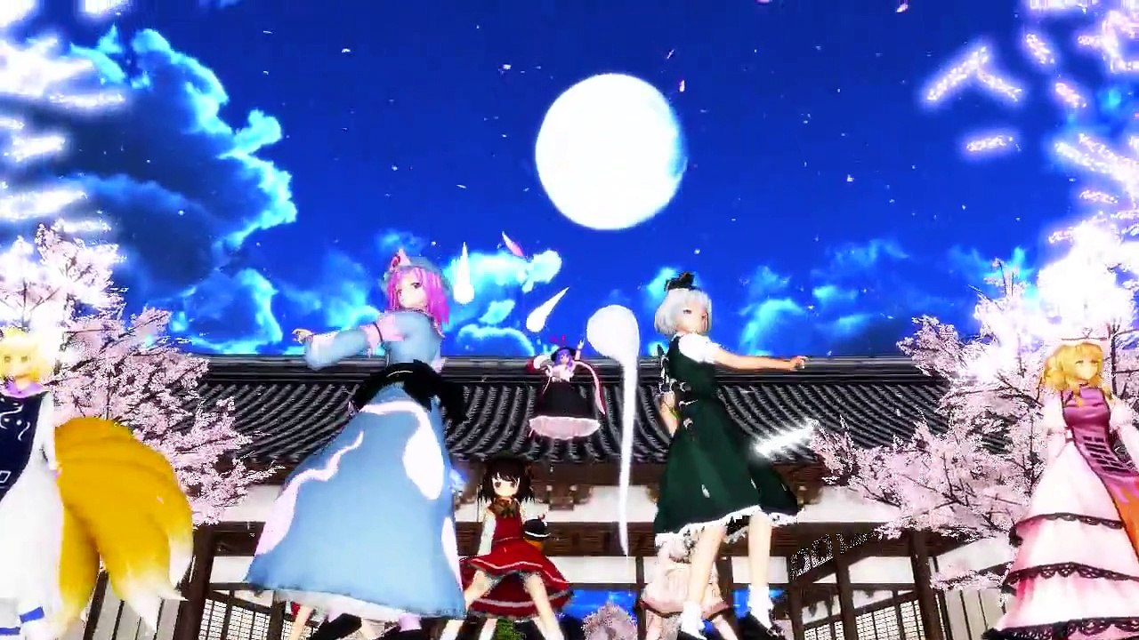 Touhou MMD senbon Сакура пяти восточных Нико doyusha фестиваль