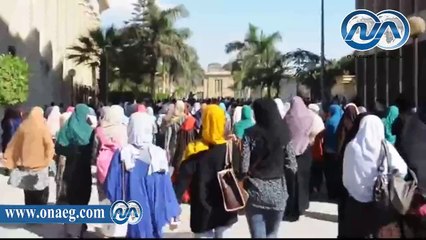 بالفيديو.. مظاهرات لأنصار الإخوان داخل الحرم الجامعي دون تعرض الأمن لهم