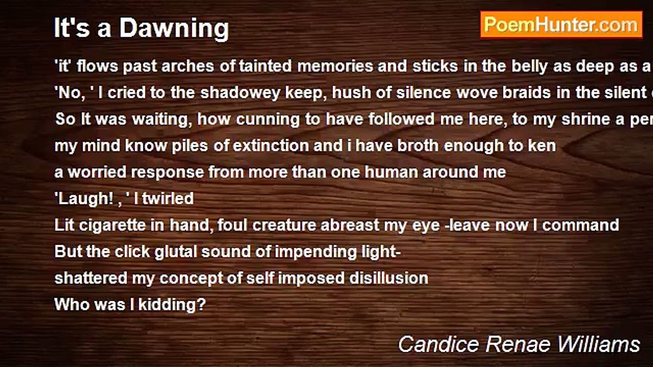Candice Renae Williams - It's a Dawning