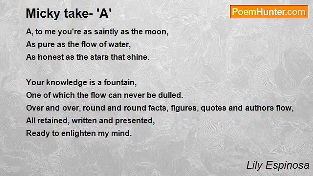 Lily Espinosa - Micky take- 'A'