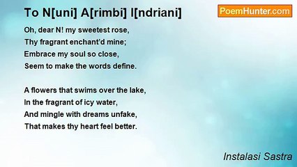 Instalasi Sastra - To N[uni] A[rimbi] I[ndriani]