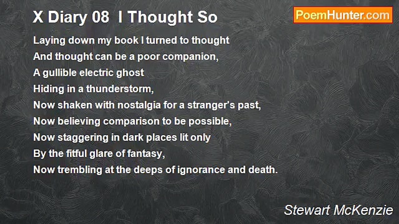 Stewart McKenzie - X Diary 08  I Thought So