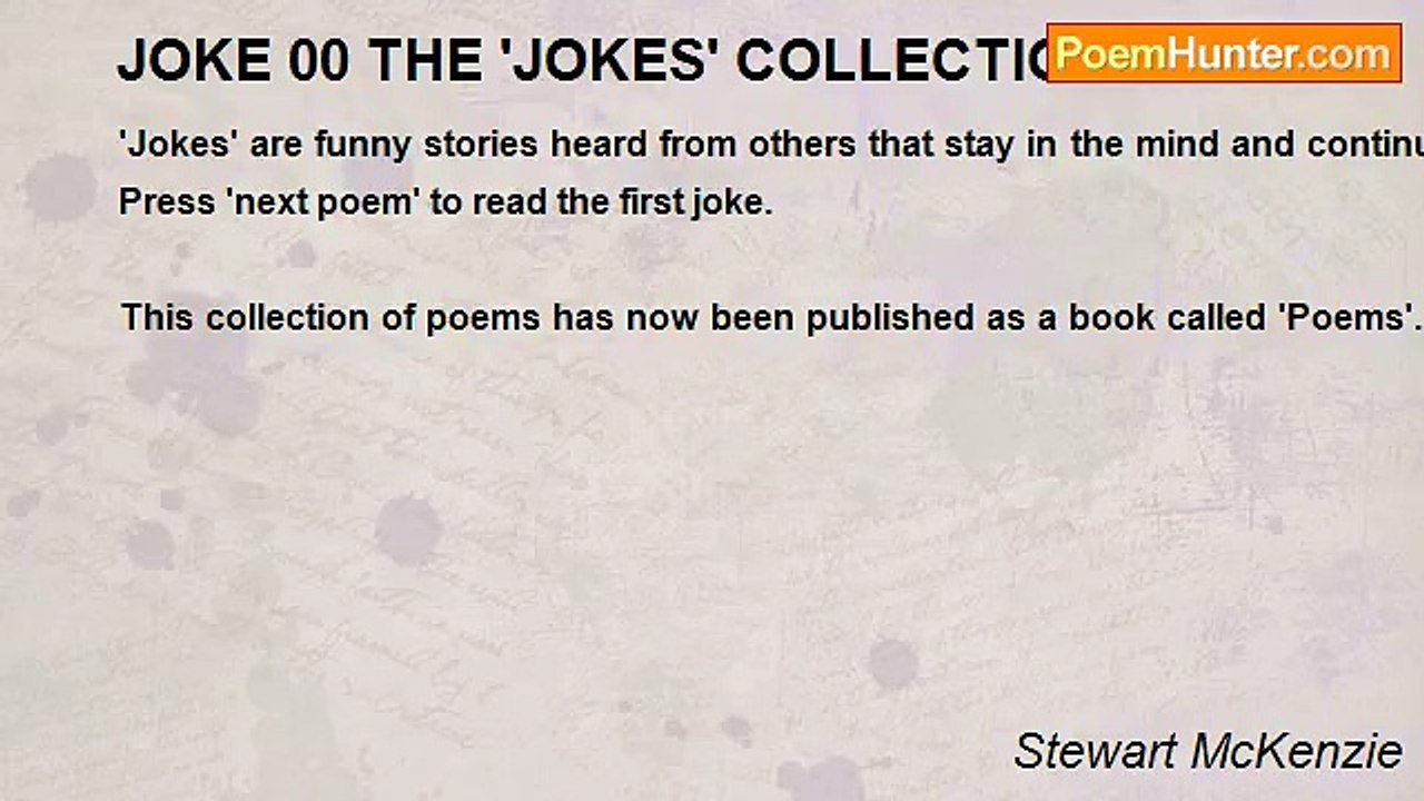 Stewart McKenzie - JOKE 00 THE 'JOKES' COLLECTION