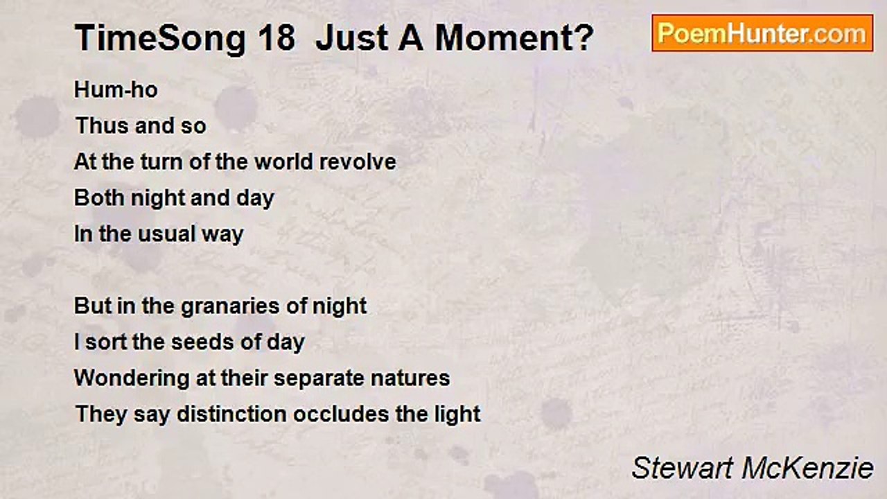 Stewart McKenzie - TimeSong 18  Just A Moment?